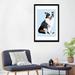 East Urban Home 'Woof On Blue' By Julie Ahmad Graphic Art Print on Wrapped Canvas Paper/Metal in Black/Blue/Green | 32" H x 24" W x 1" D | Wayfair