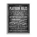 Stupell Industries New Playroom Rules Black & White by Reesa Qualia - Graphic Art Wood in Brown | 20 H x 16 W x 1.5 D in | Wayfair