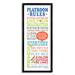 Stupell Industries Playroom Rules Colorful Typography White Blue Green & Red Wood in Brown | 30 H x 13 W x 1.5 D in | Wayfair brp-2383_fr_13x30