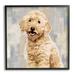 Stupell Industries Smiling Labradoodle Dog Patchwork Grey Beige Pattern Wood in Brown | 24 H x 24 W x 1.5 D in | Wayfair ac-155_fr_24x24