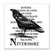 Stupell Industries Black Crow Raven Creepy Halloween Text Quote Black Framed Giclee Texturized Art By Lettered & Lined Canvas in Black/White | Wayfair