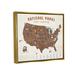 Stupell Industries Start Exploring National Parks Map United States Canvas Wall Art By Daphne Polselli Canvas in Brown | Wayfair af-842_ffg_24x30