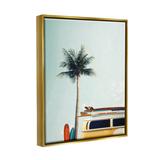 Stupell Industries Surf Bus Yellow w/ Palm Tree Photography Canvas Wall Art By Design Fabrikken Canvas in Blue | 31 H x 25 W x 1.7 D in | Wayfair