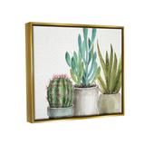 Stupell Industries Modern Succulents Pattern Grey Watercolor Painting Canvas Wall Art By Lisa Audit Canvas in Green | 17 H x 21 W x 1.7 D in | Wayfair