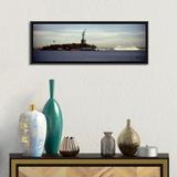 Ebern Designs Panoramic Statue on an Island in the sea, Statue of Liberty, Liberty Island | 16 H x 36 W x 1.5 D in | Wayfair