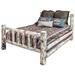 Loon Peak® Montana Collection Pine Bed Wood in Gray/White | 47 H x 80 W x 94 D in | Wayfair 8C618E120F004484A18817F128B026C5