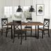 Union Rustic 5 - Piece Pine Dining Set Wood/Metal in Black | 30 H in | Wayfair AF06D73765E042959623076360BE628C