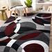 White 78 x 0.49 in Area Rug - Wrought Studio™ Archeveque Abstract Burgundy/Black Area Rug | 78 W x 0.49 D in | Wayfair