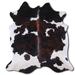 Black/Brown 84 x 72 W in Area Rug - Foundry Select Gooklor NATURAL HAIR ON Cowhide Rug EXOTIC TRICOLOR Cowhide, Leather | 84 H x 72 W in | Wayfair