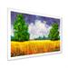 August Grove® Yellow & Blue Summer Landscape Field Ii II - Picture Frame Print on Canvas Canvas, in Green/Yellow | 8 H x 12 W x 1 D in | Wayfair