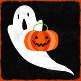 The Holiday Aisle® Trick or Treat Ghost 2 - Wrapped Canvas Graphic Art Canvas in White | 36 H x 36 W x 1.25 D in | Wayfair