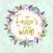 Trinx Easter is on Its Way Wreath Blush - Wrapped Canvas Textual Art Canvas | 12 H x 12 W x 1.25 D in | Wayfair 1438C8F0B5284A3EBF29A2368DB7F000