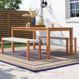 Beachcrest Home™ Boadicea Rectangular 4 - Person 35.4" Long Outdoor Dining Set Wood in Brown | 66.9 W x 35.4 D in | Wayfair