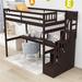 Harriet Bee Twin Size Loft Bed w/ Desk & Staircase | 72 H x 42 W x 95 D in | Wayfair C814966551A94780B75540FA586FF33A