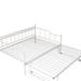 Harriet Bee Metal Daybed w/ Twin Size Adjustable Trundle, Portable Folding Trundle Metal | 36.6 H x 56.4 W x 79 D in | Wayfair