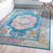 Blue 132 x 94 x 0.25 in Area Rug - Langley Street® Rectangle Avel Oriental Power Loomed Area Rug in/Pink | 132 H x 94 W x 0.25 D in | Wayfair