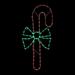 28" Green & White LED Lighted C&y Cane Bow Christmas Window Silhouette