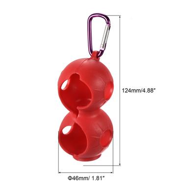 Golf Ball Holder Silicone 2 Balls Protective Carrier with Buckle 1Pcs