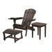 Foldable Adirondack Chair with cup holder Bristro Set with Ottoman - N/A