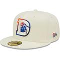 Men's New Era Cream Denver Broncos Chrome Color Dim 59FIFTY Fitted Hat