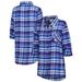 Women's Concepts Sport Blue New York Rangers Mainstay Flannel Full-Button Long Sleeve Nightshirt