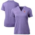 Women's Cutter & Buck Heather Purple Clemson Tigers Forge Blade V-Neck Top