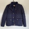 J. Crew Jackets & Coats | J Crew Down Quilted Jacket Coat Full Zip | Color: Blue | Size: Xs