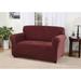 Kathy Ireland Knit Pique Loveseat Slipcover Furniture Protector by Brylane Home in Burgundy