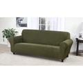 Kathy Ireland Knit Pique Sofa Slipcover Furniture Protector by Brylane Home in Forest