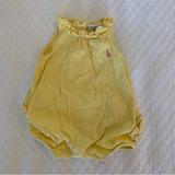 Ralph Lauren One Pieces | Adorable Yellow Ralph Lauren Bubble Romper | Color: Pink/Yellow | Size: 6mb