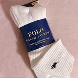 Polo By Ralph Lauren Underwear & Socks | Hp! Polo Ralph Lauren Mens Classic White Cotton Sport Crew Socks 3-Pack | Color: White | Size: Shoe Size 12-17