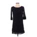 Ella Moss Casual Dress - Shift: Black Solid Dresses - Women's Size X-Small