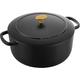 BALLARINI Bellamonte Auflaufform Bräter Dutch Oven Emailliertes Gusseisen Rund 26 cm 5,5 L Schwarz