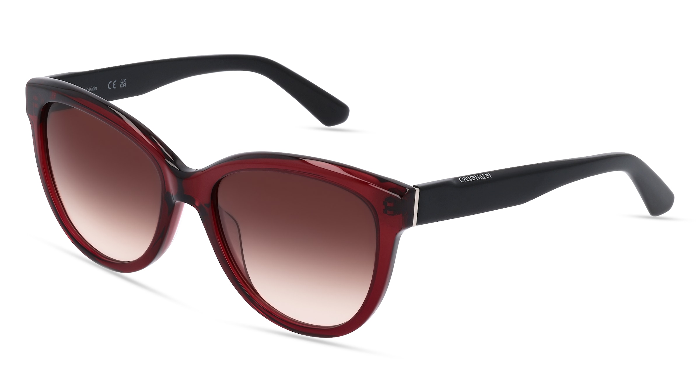 Calvin Klein CK21709S Damen-Sonnenbrille Vollrand Butterfly Kunststoff-Gestell, rot