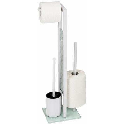 Wenko - Toilettenpapierständer mit Ersatzrollenhalter und WC-Bürste rivalta samoa, 3in1