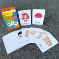 Cartes de jeu léone pour enfant pièces du corps animaux fruits double face flash cards