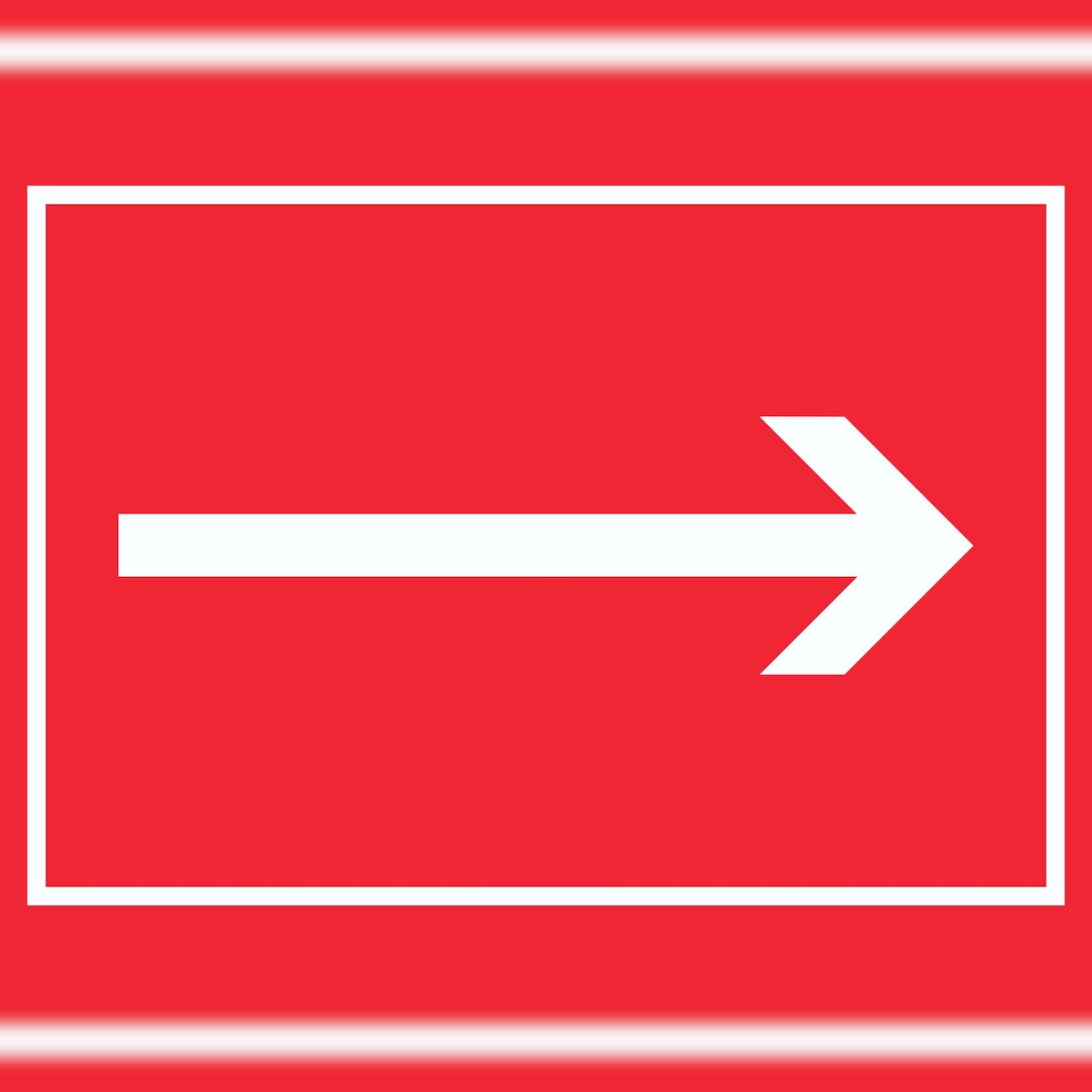 Richtungspfeil rechts Schild waagerecht weiss rot Pfeil A0 (841x1189mm) Image