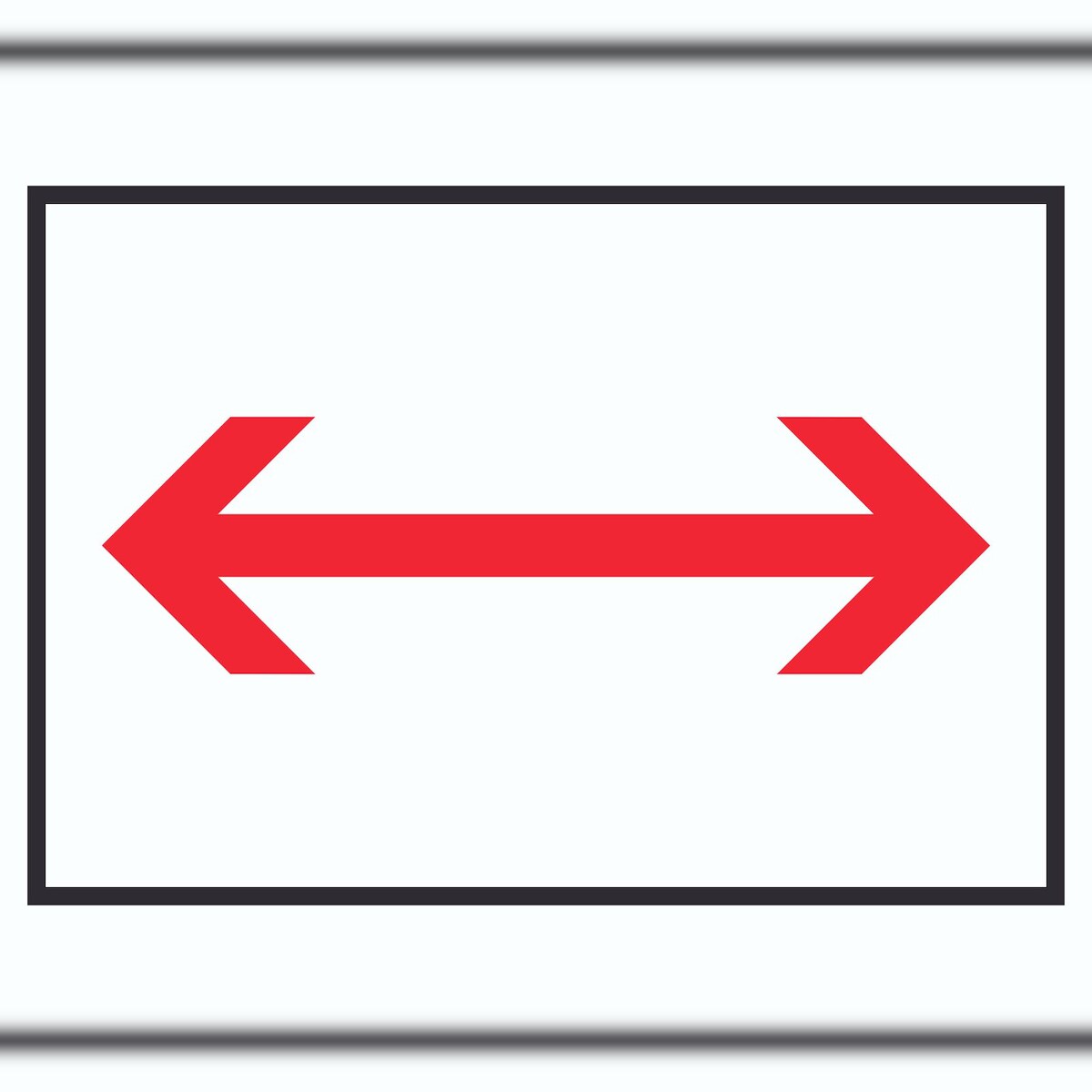 Richtungspfeil rechts links Schild waagerecht rot weiss schwarz Pfeil A2 (420x594mm) Image