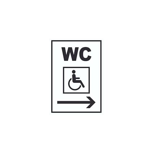 WC Behinderten rechts Schild A0 Rückseite selbstklebend