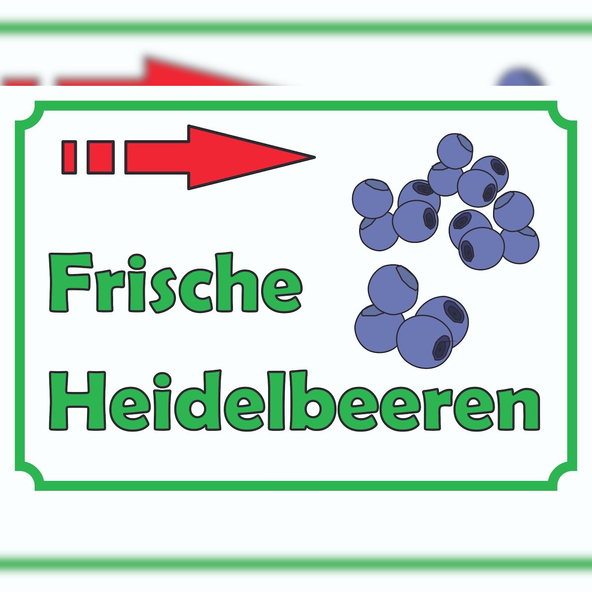 HB-Druck Verkaufsschild Schild Heidelbeeren rechts A1 (594x841mm) Image