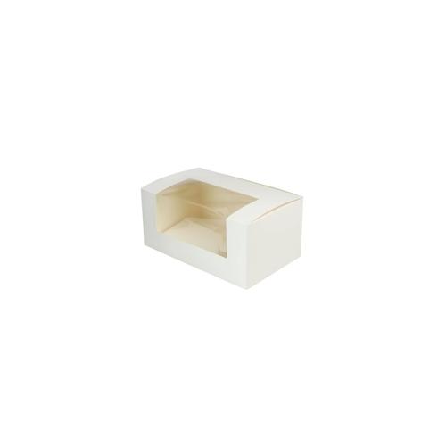 greenbox – 2er Cupcake-Boxen 18 x 11 x 8 cm, PLA-Fenster, weiß, 200 St.