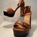 Jessica Simpson Shoes | Jessica Simpson Leather Chunky Platforms. | Color: Brown/Tan | Size: 7