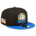 Men's New Era Black/Blue Los Angeles Rams 2022 Salute To Service 9FIFTY Snapback Hat