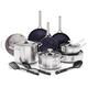 Blue Diamond Cookware Triple Steel Stainless Steel Ceramic Nonstick 15 Piece Cookware Pots and Pans Set,Includes Frying Pan,Skillets,Utensils,Tri-Ply,PFAS-Free,Multi Clad,Induction,Oven Safe,Silver