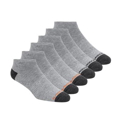 Skechers 6 Pack Walking Low Cut Socks | Size Large | Gray | Poly Blend