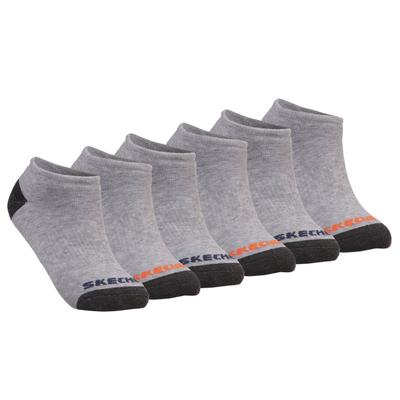 Skechers Boy's 6 Pack Low Cut Walking Socks | Size Small | Gray | Poly Blend