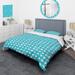 Designart 'Turquoise Teal Blue Overlapping Circles On White' Modern Duvet Cover Set