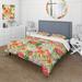 Designart 'Watercolor Green Leafs With Flowers' Traditional Duvet Cover Set