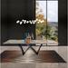 DAVEE Extendable Dining Table with Grey Ceramic Top - 106.30/70.87*35.43*29.53 inches