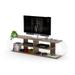 Mid Century Modern Design of Wooden TV Stand, Walnut/Chrome